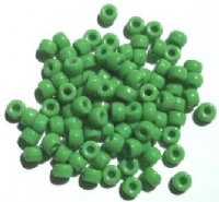 100 4x6mm Crow Beads Opaque Green